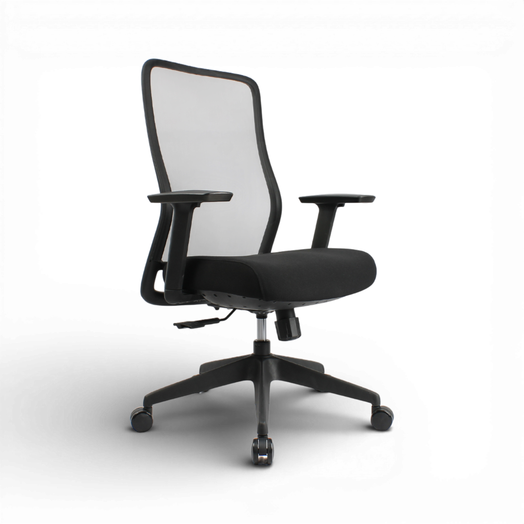 OTSO Mid Back Black Office Chair Kursi Kantor Ergonomis