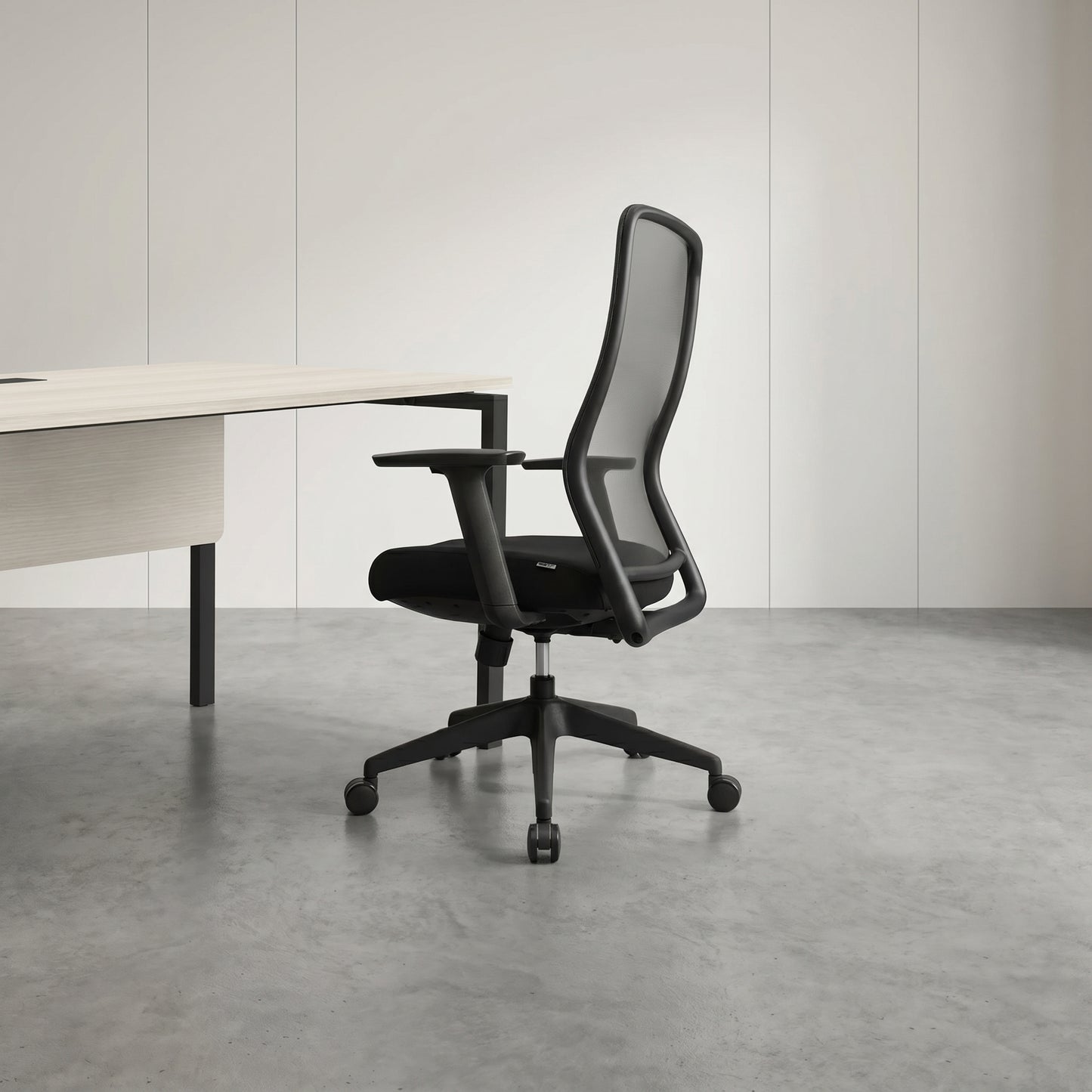 OTSO Mid Back Black Office Chair Kursi Kantor Ergonomis