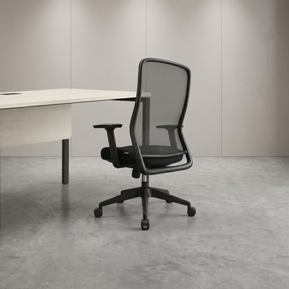 OTSO Mid Back Black Office Chair Kursi Kantor Ergonomis