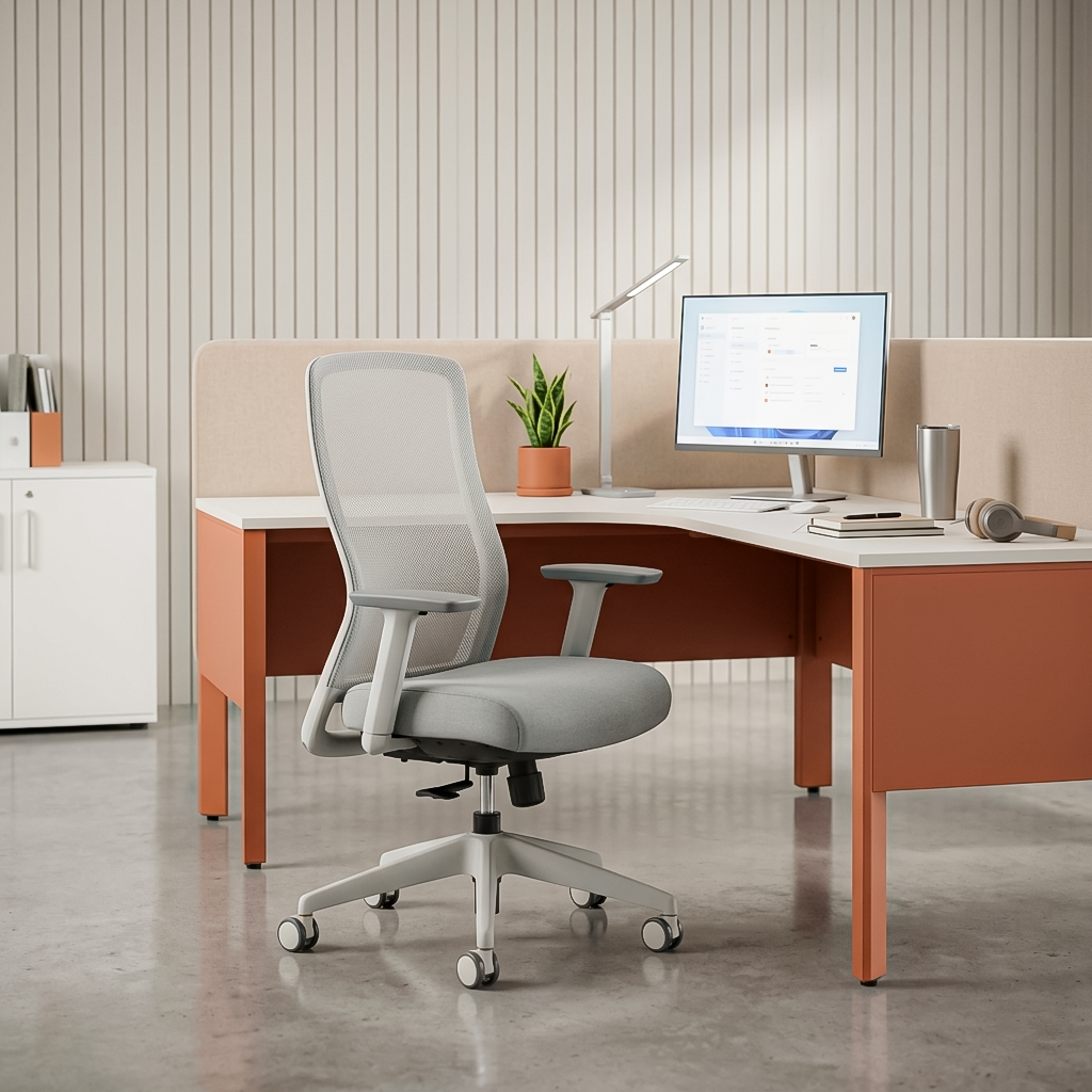 OTSO Mid Black Grey Office Chair Kursi Kantor Ergonomis
