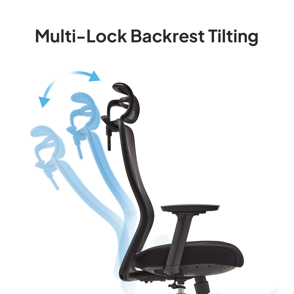 OTSO High Back Black Office Chair Kursi Kantor Ergonomis
