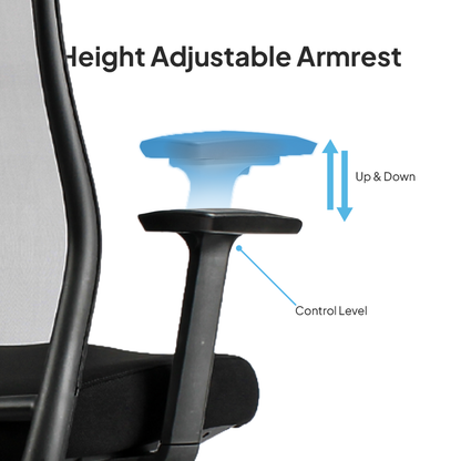 OTSO Mid Back Black Office Chair Kursi Kantor Ergonomis