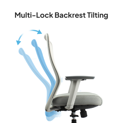 OTSO Mid Black Grey Office Chair Kursi Kantor Ergonomis