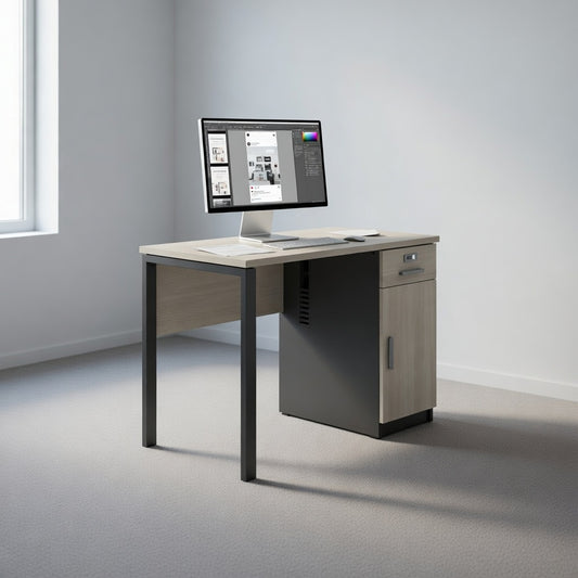 PLATA Clerical Desk Meja Kerja Kantor 100x60cm Ash Grey