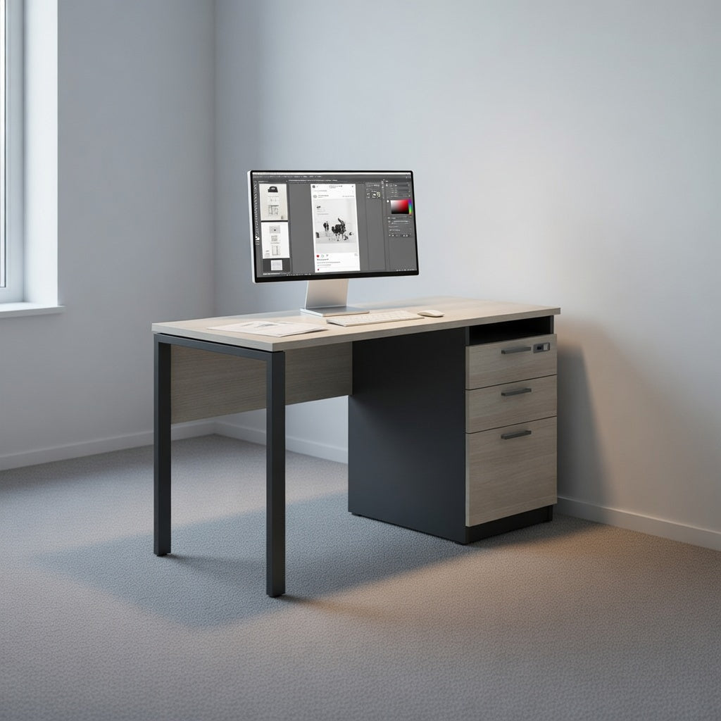 PLATA Clerical Desk Meja Kerja Kantor 120x60cm Ash Grey