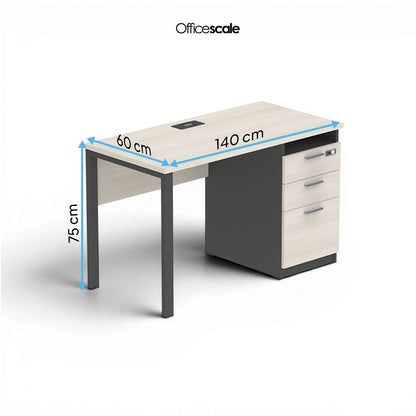 PLATA Clerical Desk Meja Kerja Kantor 140x60cm Ash Grey