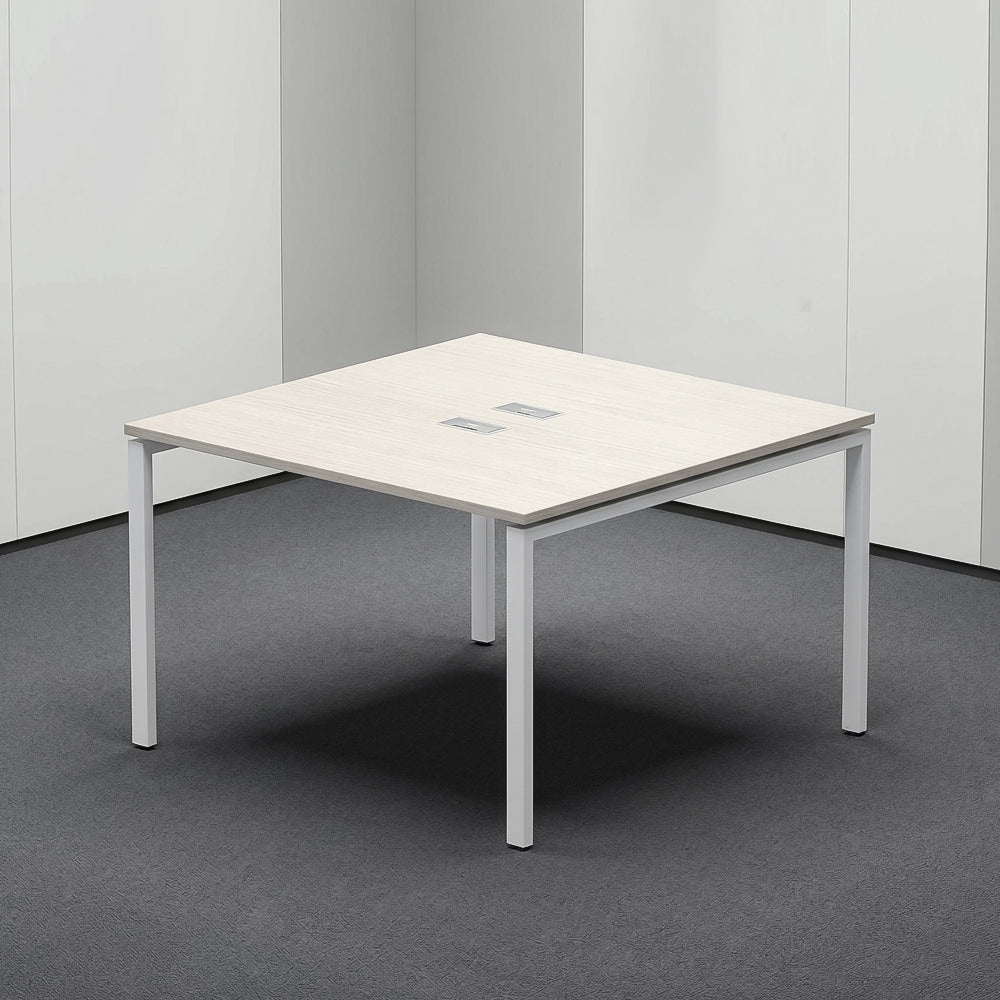 PLATA Conference Table 120x120cm White Ash