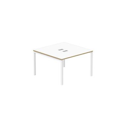PLATA Conference Table Meja Meeting 120x120cm White Pine