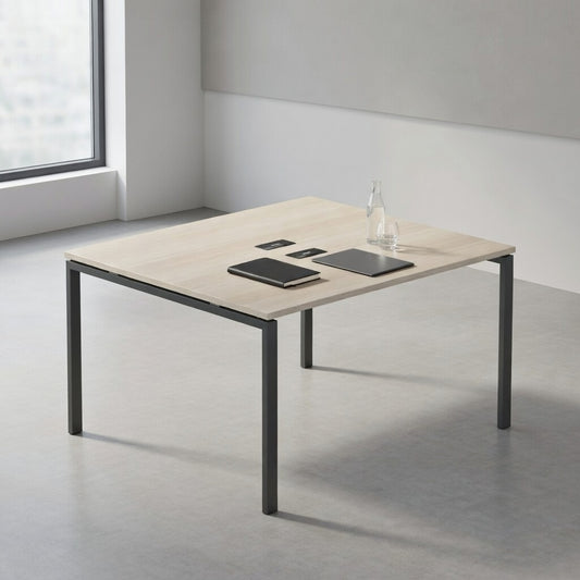 PLATA Conference Table Meja Meeting 4 Orang 140x120cm Ash Grey