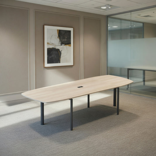 PLATA Conference Table Meja Meeting 10 Orang 340x120cm Ash Grey