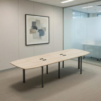 PLATA Conference Table Meja Meeting 12 Orang 400x120cm Ash Grey