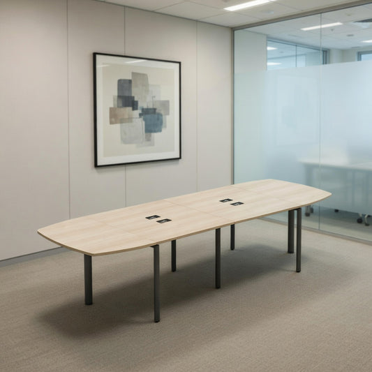 PLATA Conference Table Meja Meeting 12 Orang 400x120cm Ash Grey