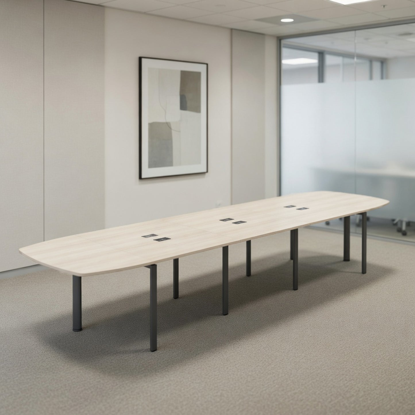 PLATA Conference Table Meja Meeting 14 Orang 520x120cm Ash Grey