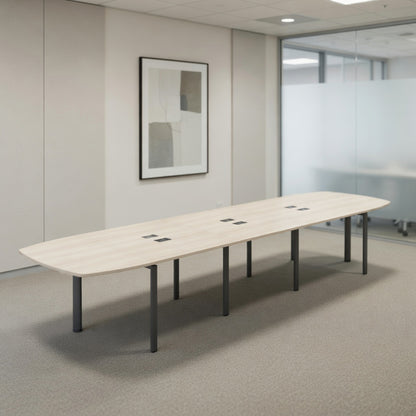 PLATA Conference Table Meja Meeting 14 Orang 520x120cm Ash Grey