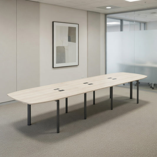 PLATA Conference Table Meja Meeting 14 Orang 520x120cm Ash Grey