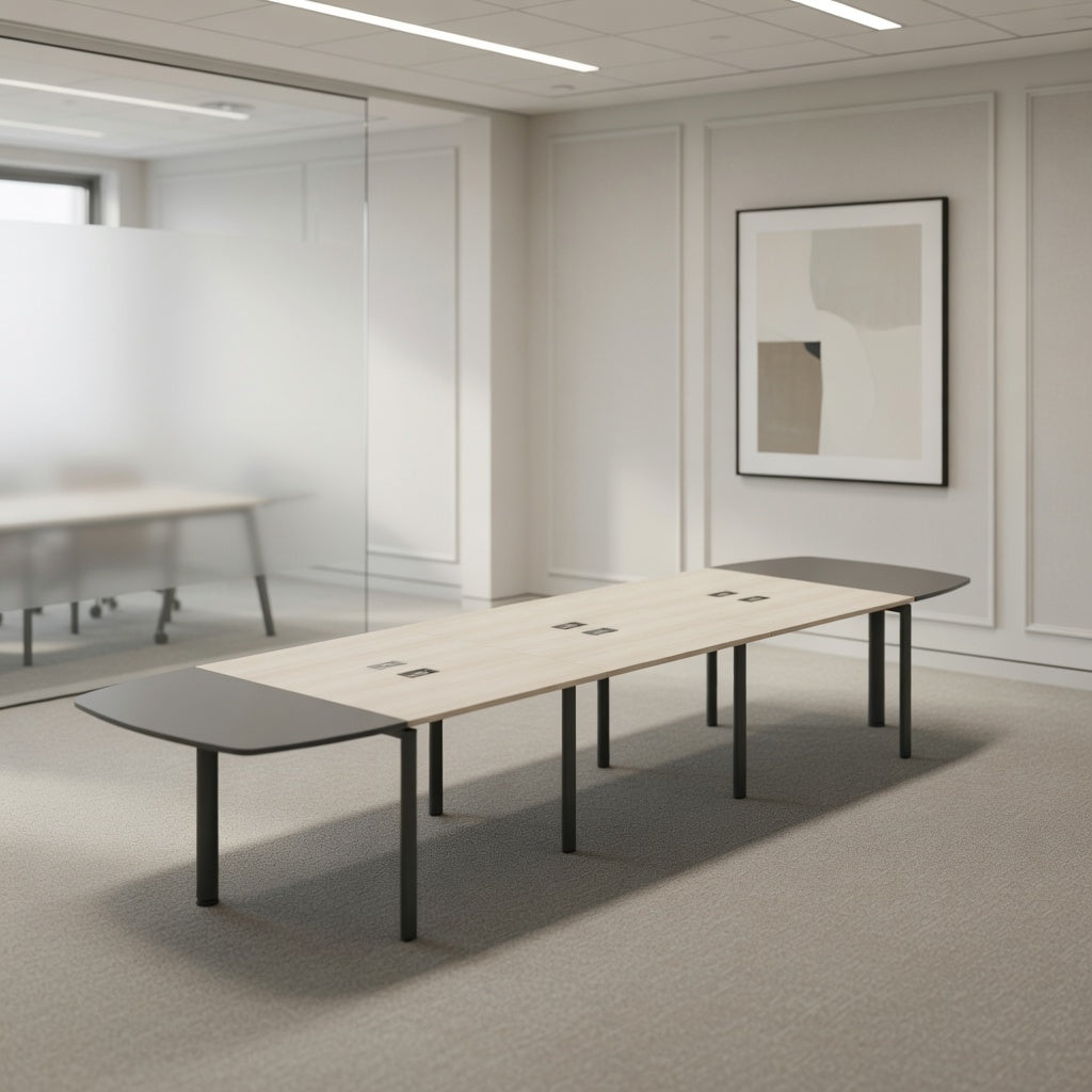 PLATA Conference Table Meja Meeting 14 Orang 520x120cm Dark Grey