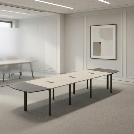 PLATA Conference Table Meja Meeting 14 Orang 520x120cm Dark Grey