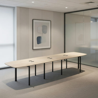 PLATA Conference Table Meja Meeting 16 Orang 580x120cm Ash Grey