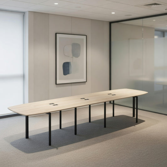 PLATA Conference Table Meja Meeting 16 Orang 580x120cm Ash Grey