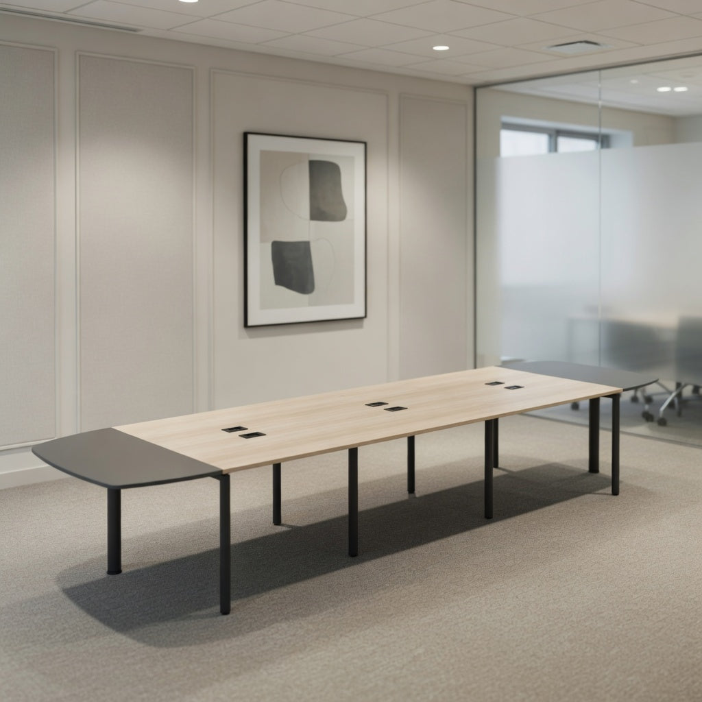 PLATA Conference Table Meja Meeting 16 Orang 580x120cm Dark Grey
