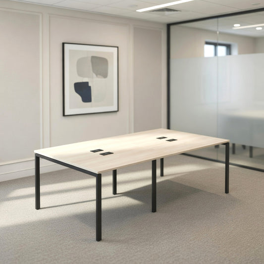 PLATA Conference Table Meja Meeting 8 Orang 240x120cm Ash Grey