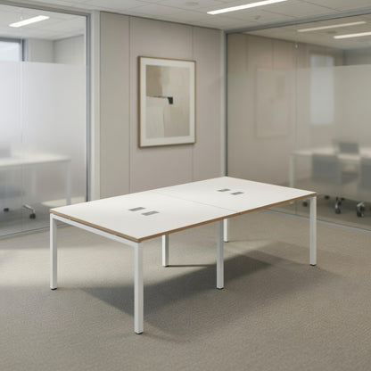 PLATA Conference Table Meja Meeting 8 Orang 240x120cm White Pine