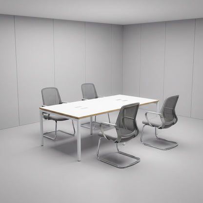 PLATA Conference Table Meja Meeting 8 Orang 240x120cm White Pine