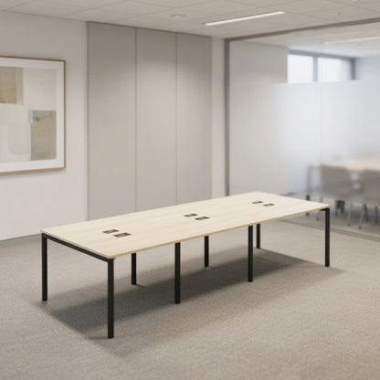 PLATA Conference Table Meja Meeting 10 Orang 360x120cm Ash Grey