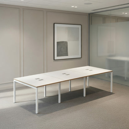 PLATA Conference Table Meja Meeting 10 Orang 360x120cm White Pine
