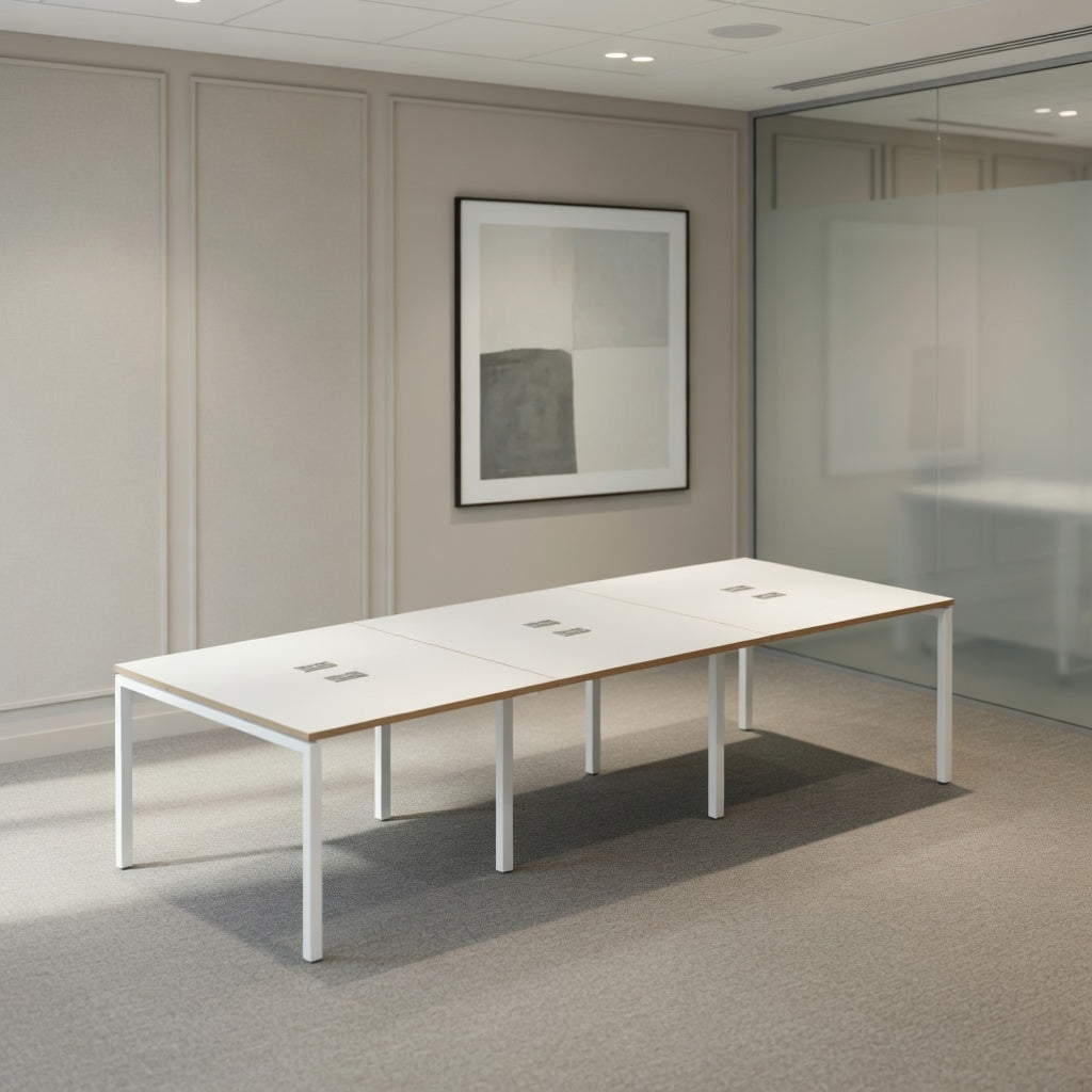 PLATA Conference Table 12 Seater 360x120cm White Dark Grey