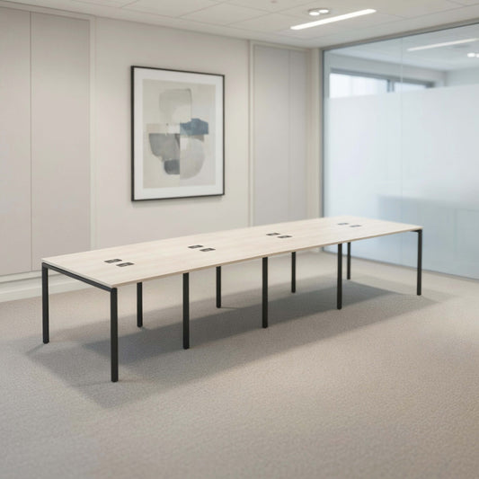 PLATA Conference Table Meja Meeting 12 Orang 480x120cm Ash Grey