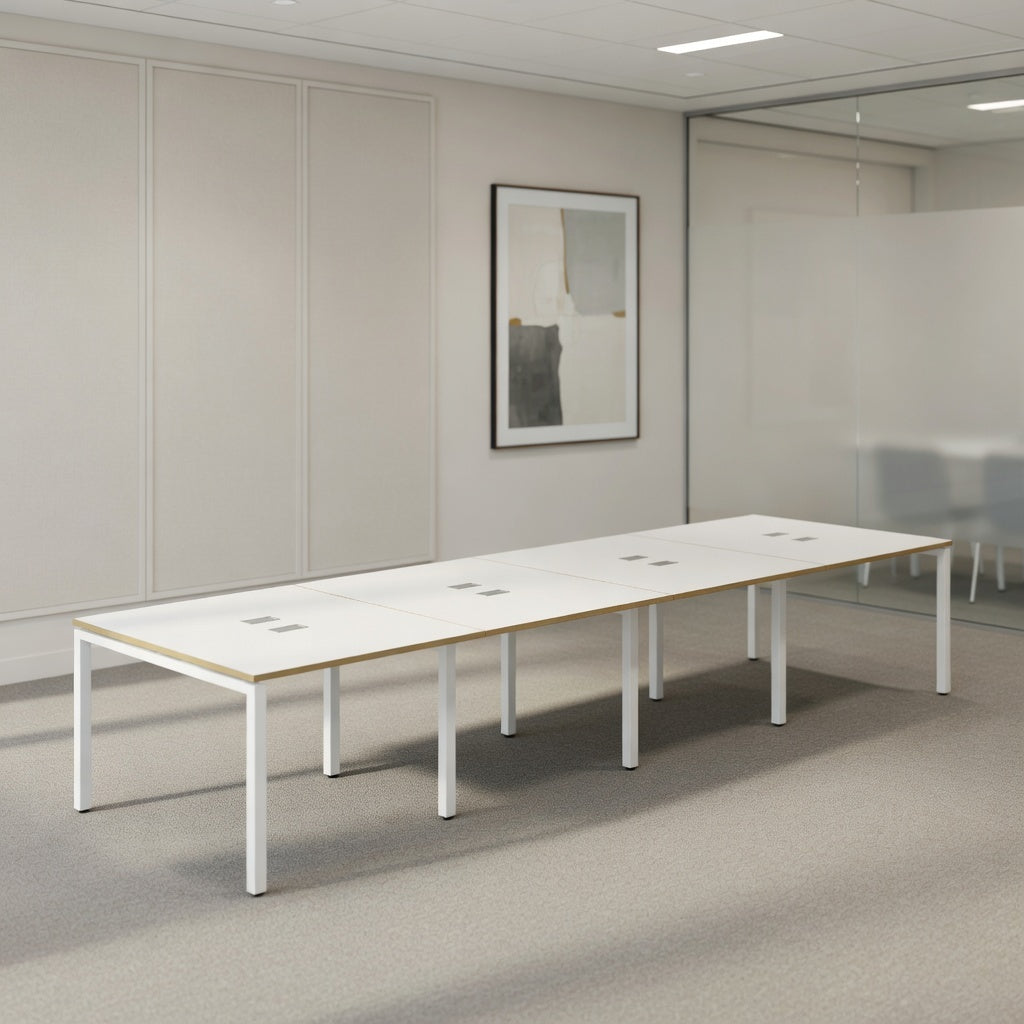 PLATA Conference Table Meja Meeting 12 Orang 480x120cm White Pine