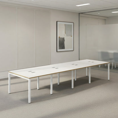 PLATA Conference Table Meja Meeting 12 Orang 480x120cm White Pine