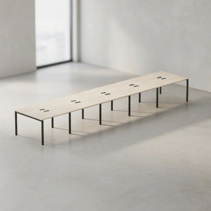 PLATA Conference Table Meja Meeting 16 Orang 600x120cm Ash Grey