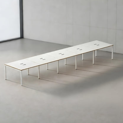 PLATA Conference Table Meja Meeting 16 Orang 600x120cm White Pine