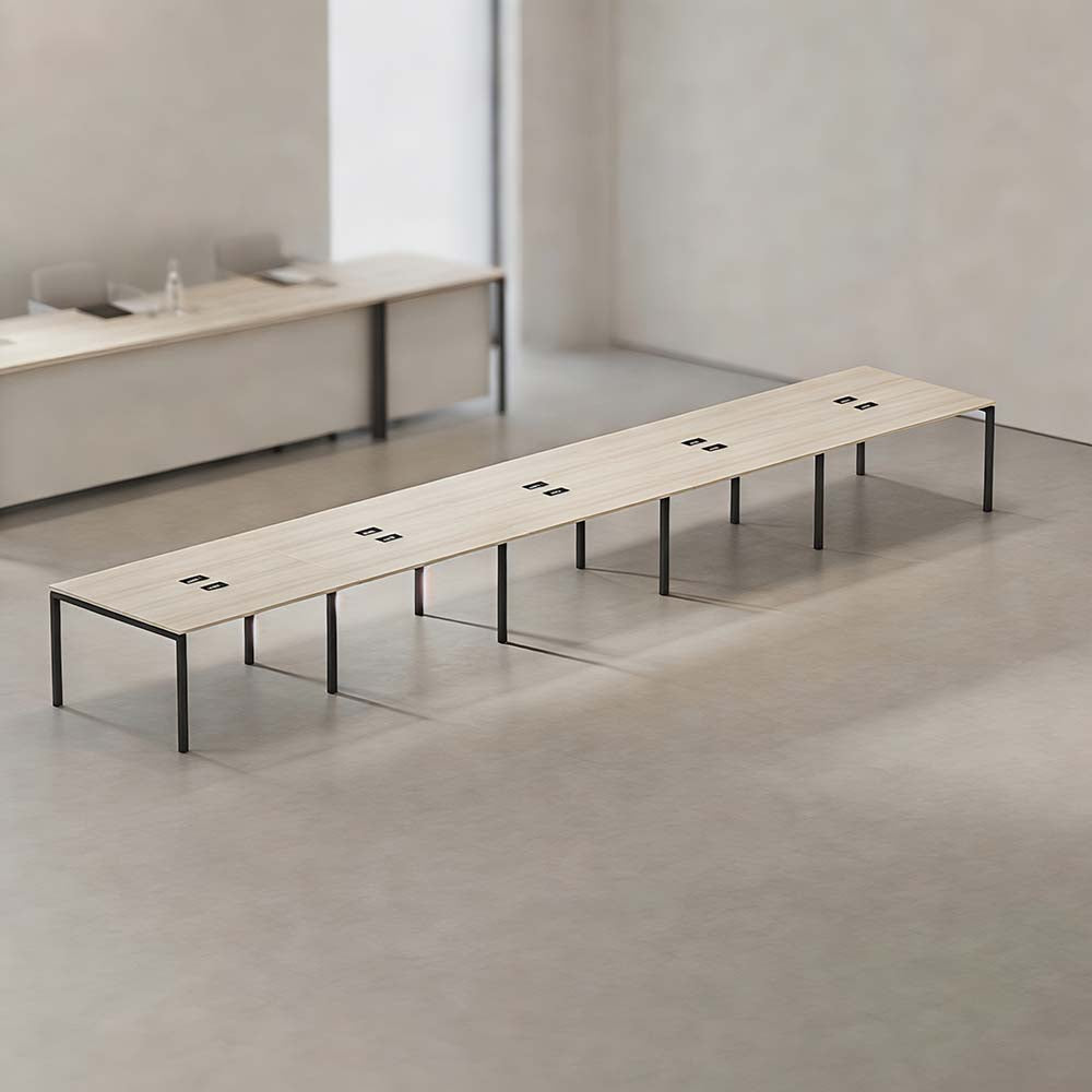 PLATA Conference Table Meja Meeting 18 Orang 700x120cm Ash Grey