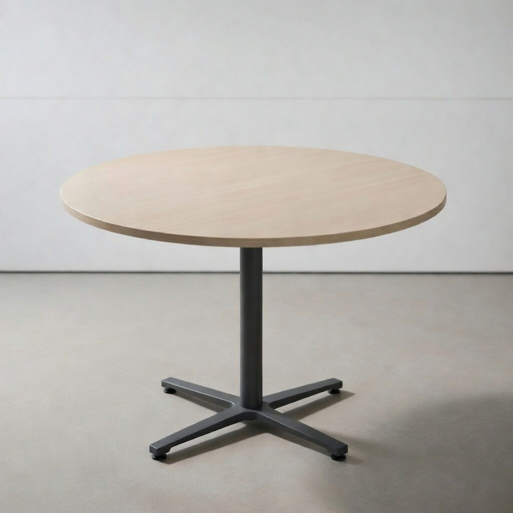 PLATA Conference Table Meja Meeting Bulat Diameter 90cm Ash Grey