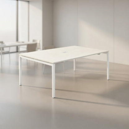 PLATA Conference Table Meja Meeting 6 Orang 180x120cm White Ash