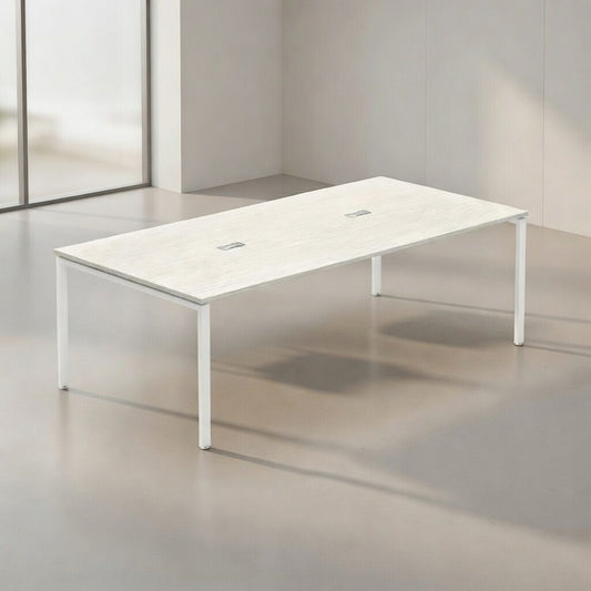 PLATA Conference Table Meja Meeting 8 Orang 240x120cm White Ash