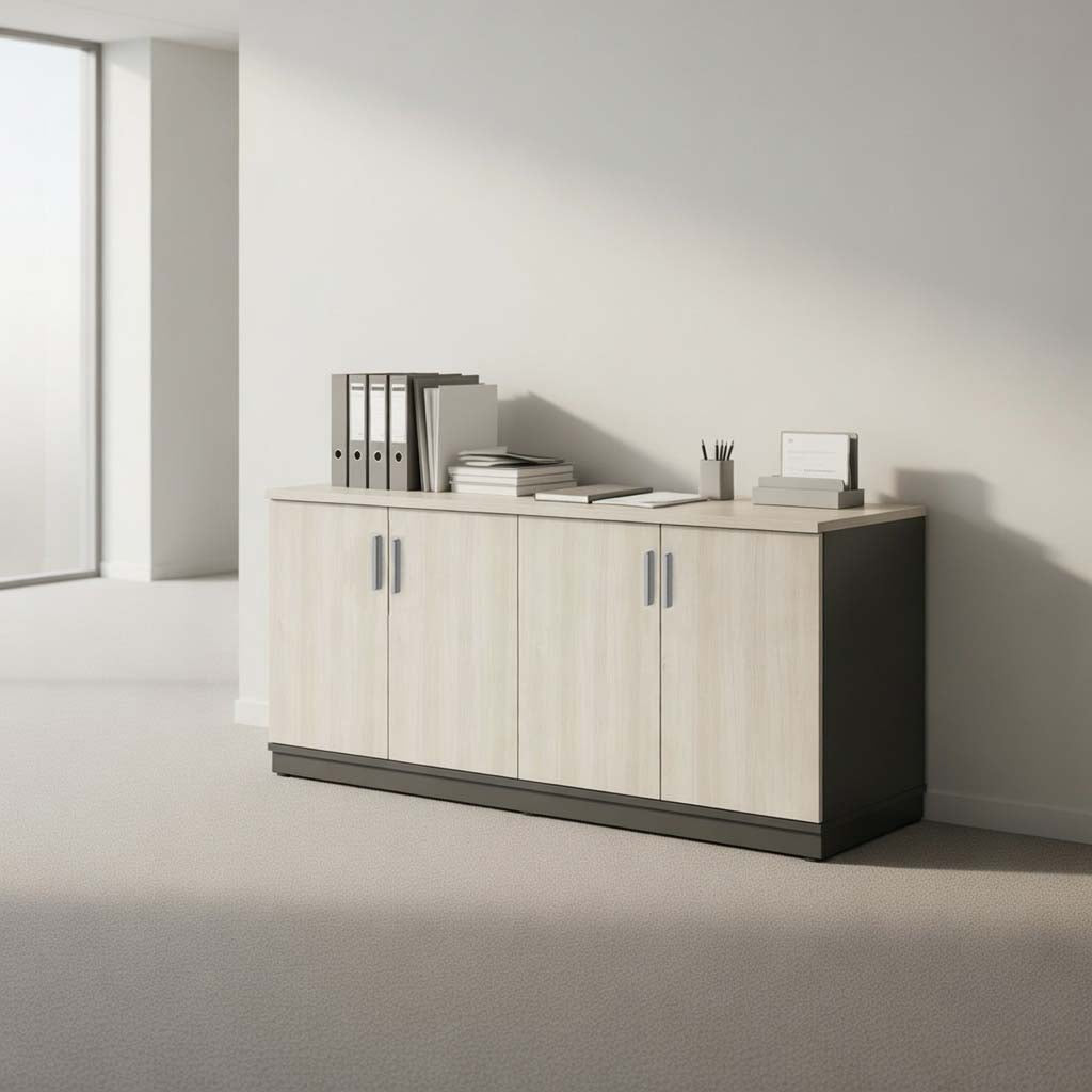 PLATA Credenza Kabinet Kantor 180x40x75cm Ash Grey