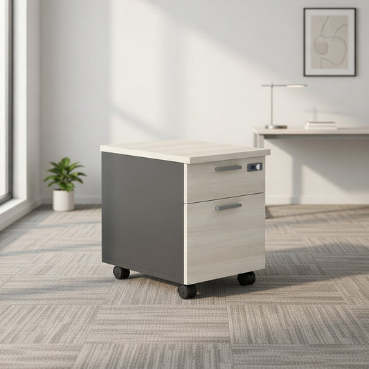 PLATA Mobile Pedestal Laci Kantor 2 Drawer Ash Grey