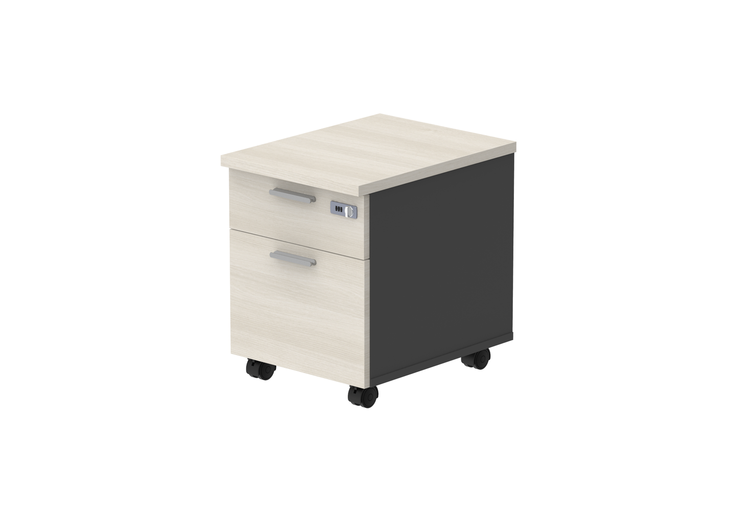 PLATA Mobile Pedestal Laci Kantor 2 Drawer Ash Grey