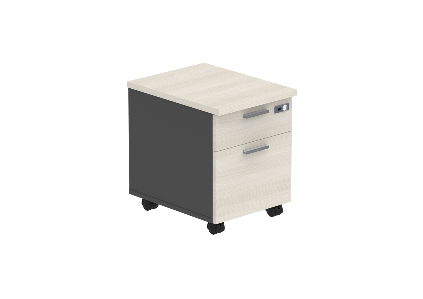 PLATA Mobile Pedestal Laci Kantor 2 Drawer Ash Grey