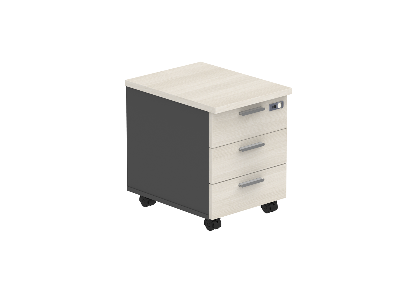 PLATA Mobile Pedestal Laci Kantor 3 Drawer Ash Grey