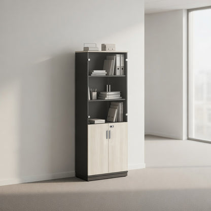 PLATA Full High Cabinet Rak Kantor 80x40x210cm Ash Grey