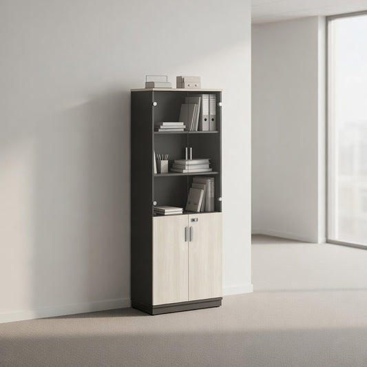 PLATA Full High Cabinet Rak Kantor 80x40x210cm Ash Grey