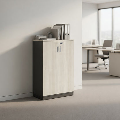 PLATA High Cabinet Rak Kantor 80x40x130cm Ash Grey
