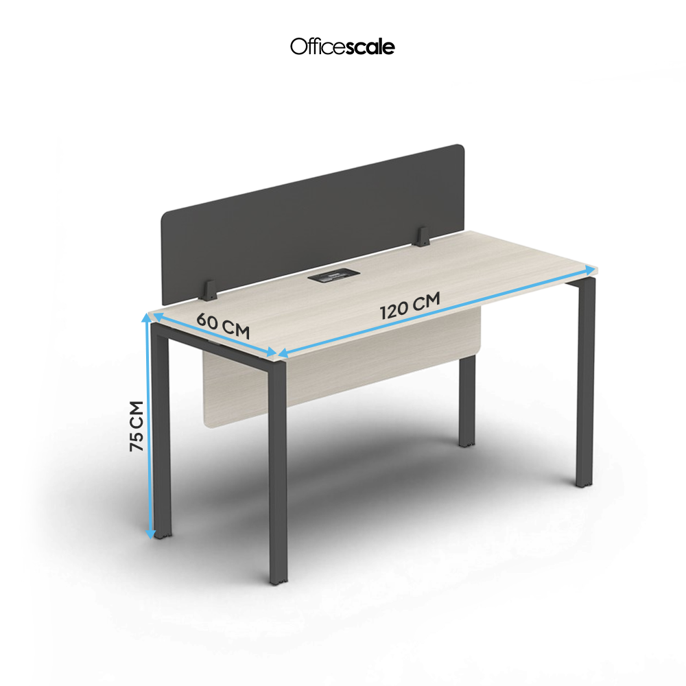 PLATA Office Desk Meja Kerja Kantor 120x60cm Ash Grey