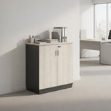 PLATA Medium Cabinet Rak Kantor 80x40x87cm Ash Grey