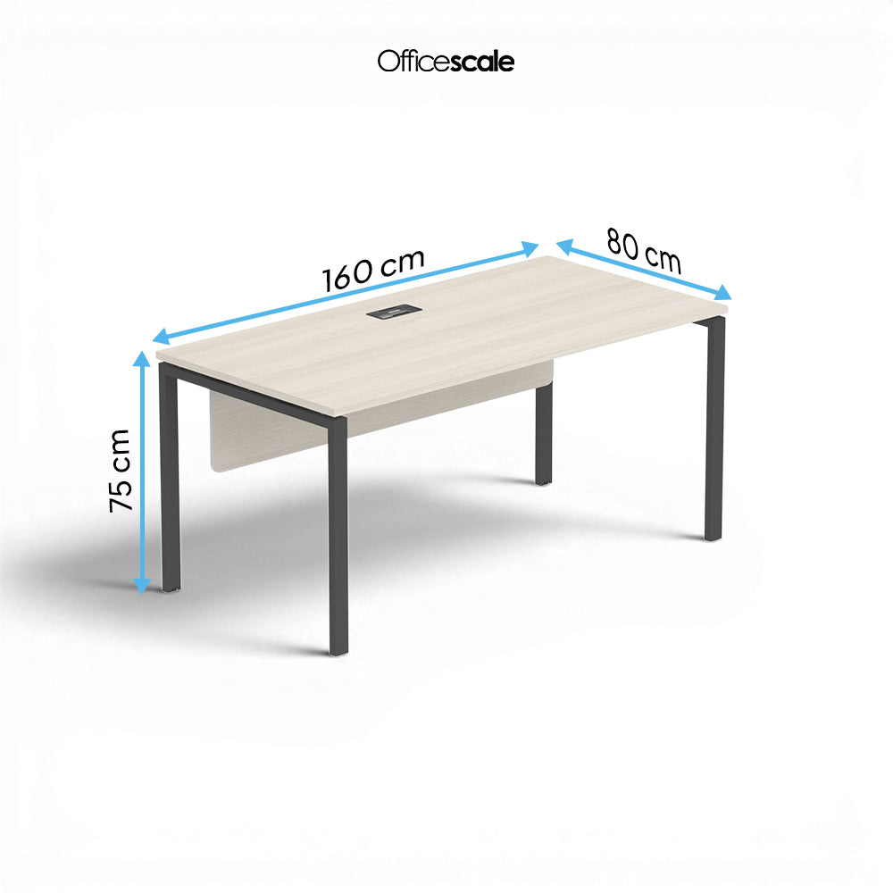 PLATA Manager Desk Meja Kerja Kantor 160x80cm Ash Grey
